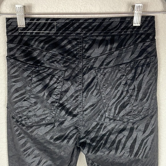 Rag and Bone Womens Nina Jeans High rise Zebra stripe Ankle Skinny In Black 26 - Picture 8 of 13